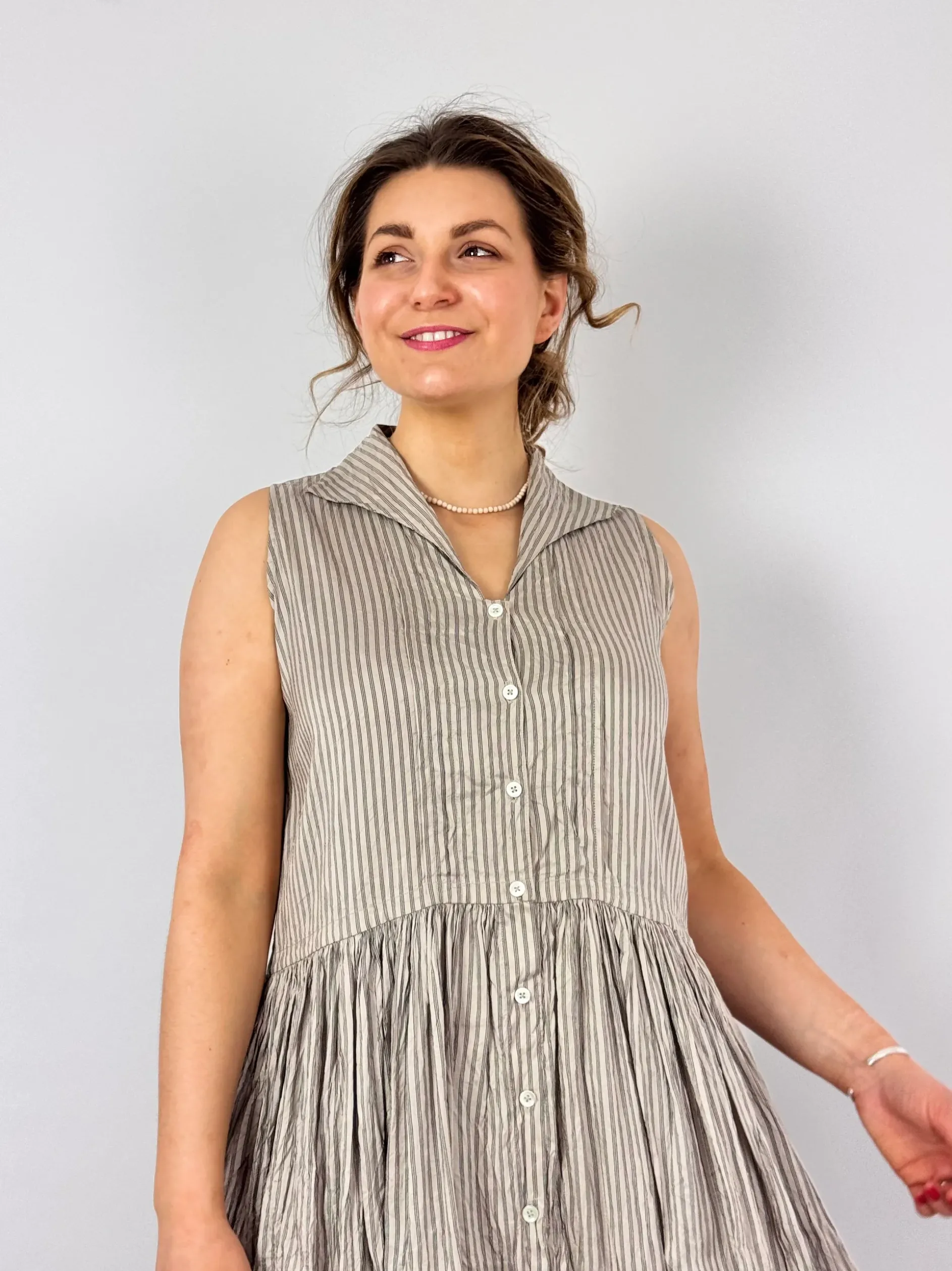 Christian Peau 011 Dress Navy Stripe