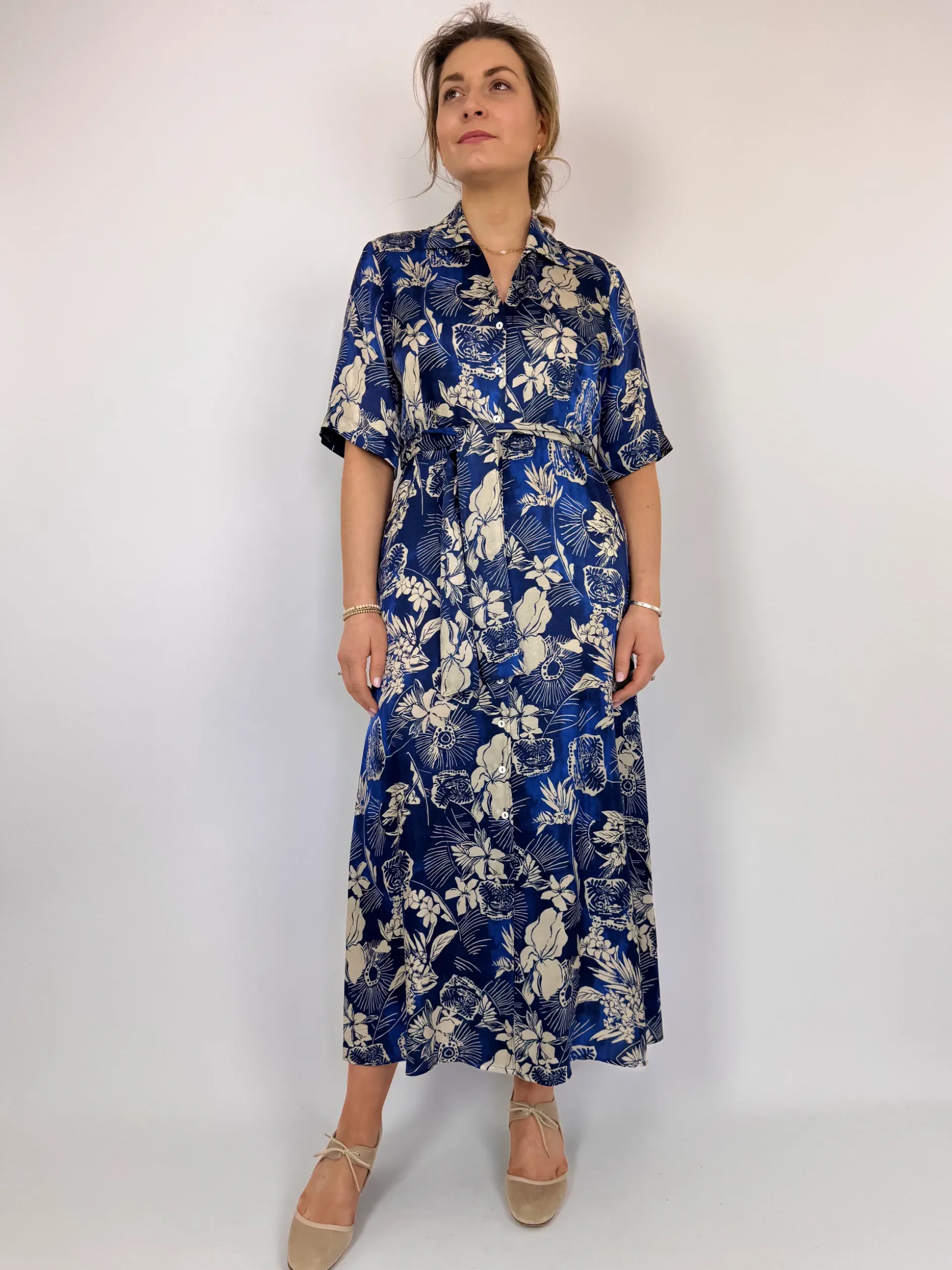 Diega Raviva Dress Blue/Ecru