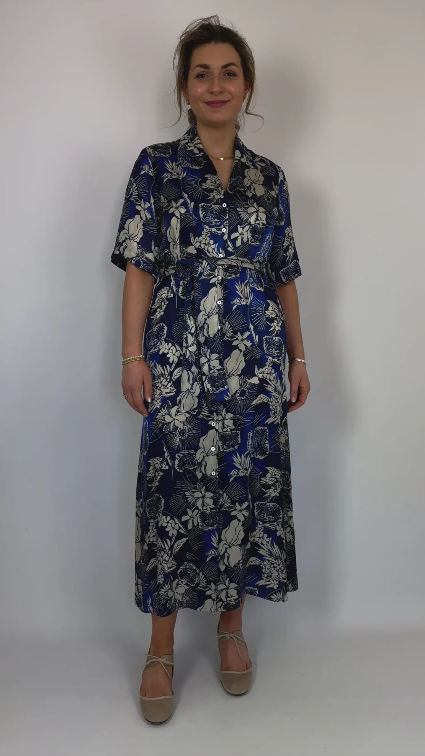 Diega Raviva Dress Blue/Ecru