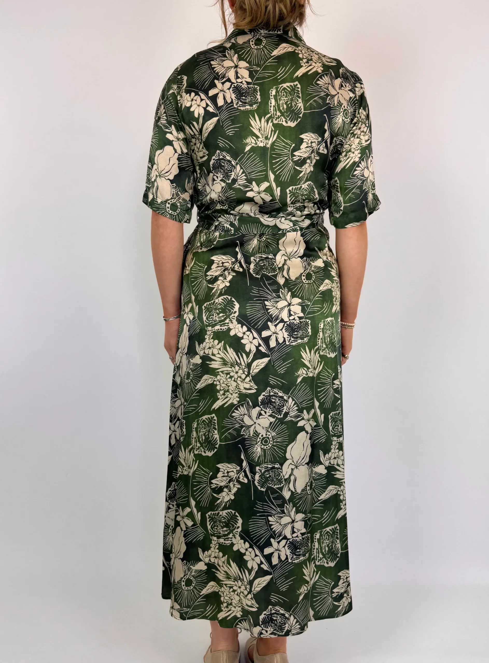 Diega Raviva Dress Green/Ecru