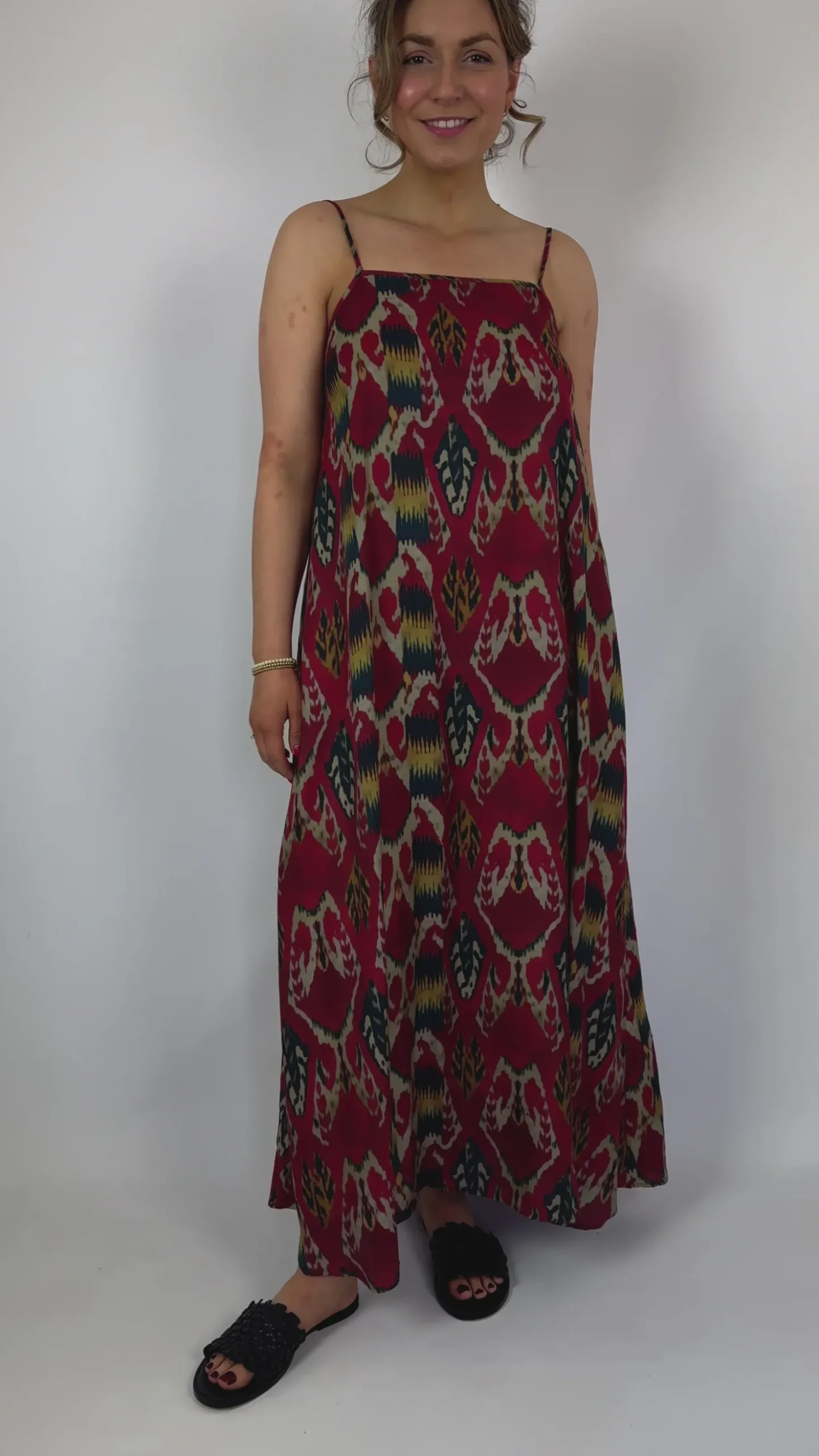 Diega Rofia Dress Red/Navy