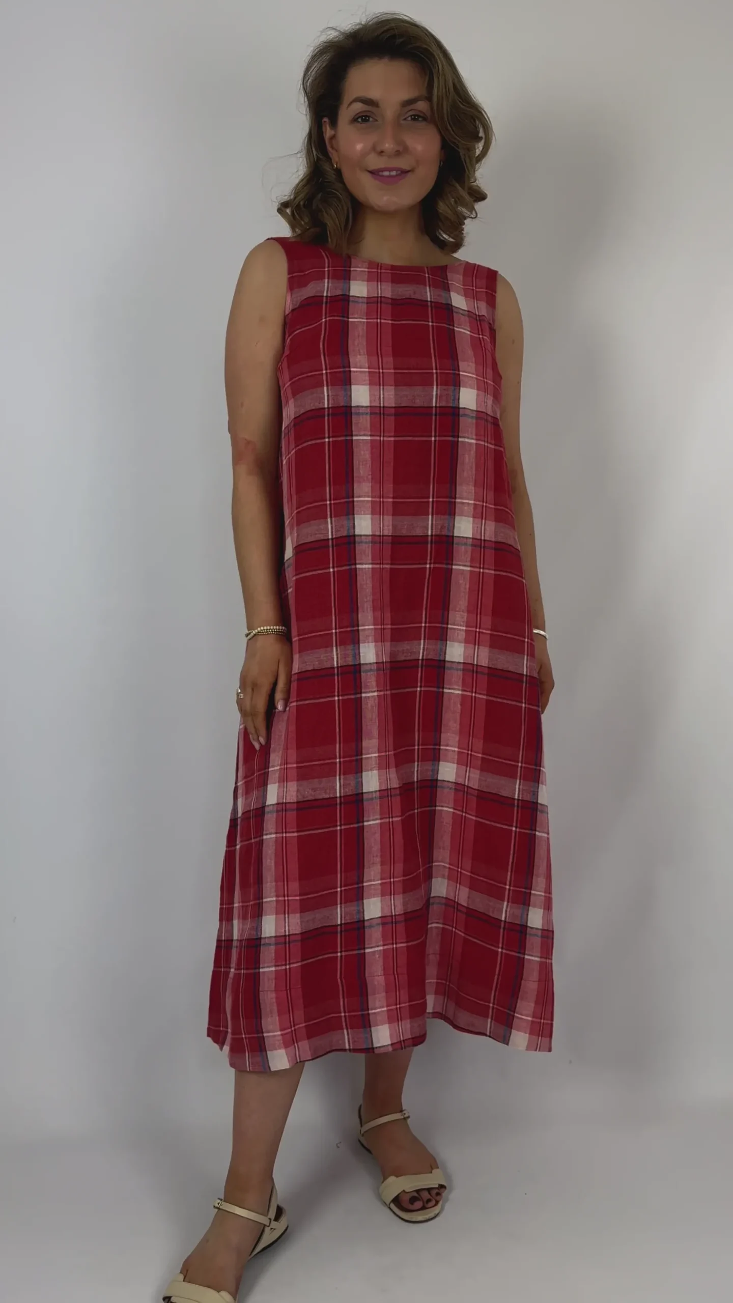 Emin & Paul Tie Detail Dress Red Check