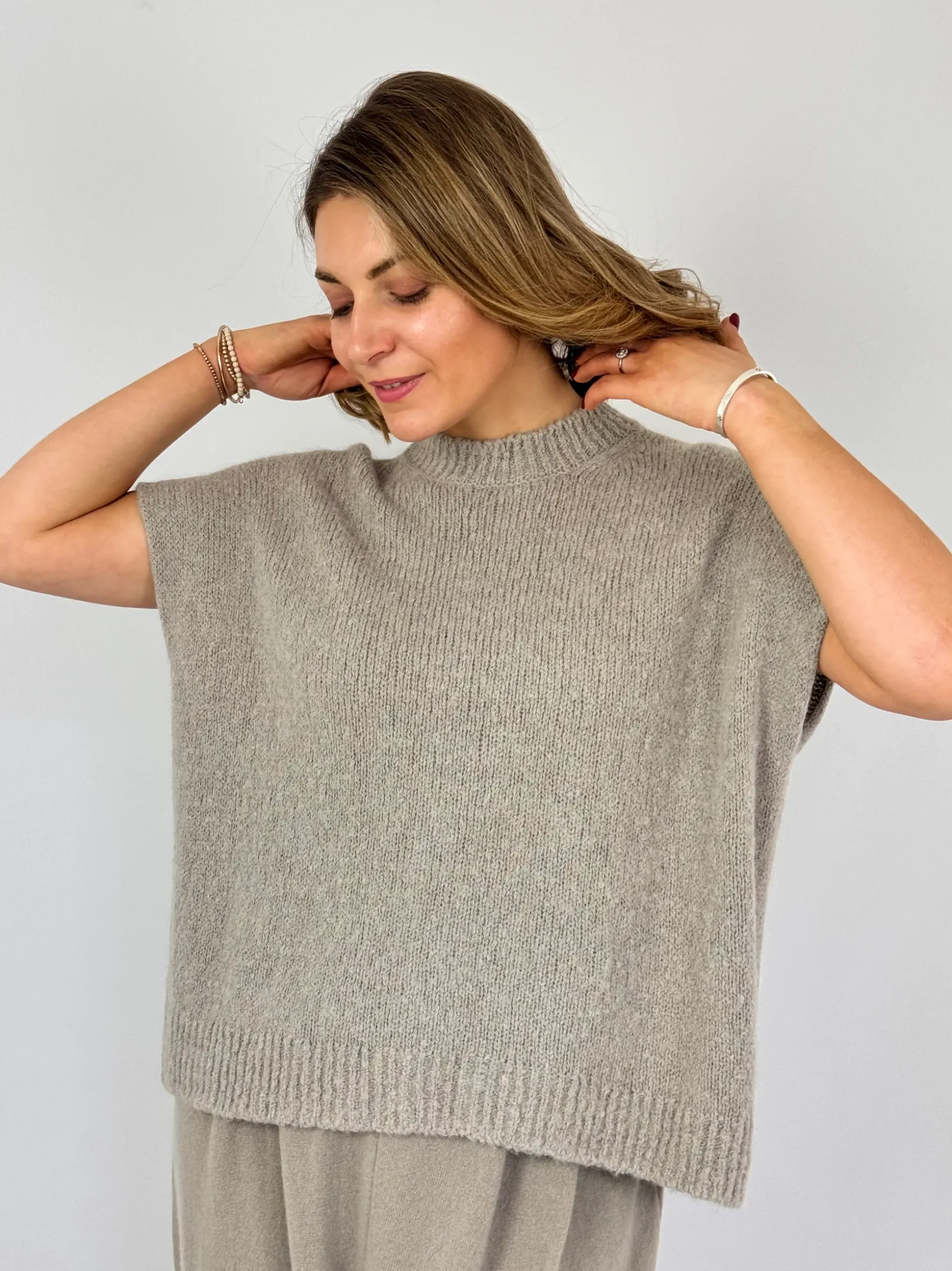 Evam Eva Lily Sleeveless Jumper Grege