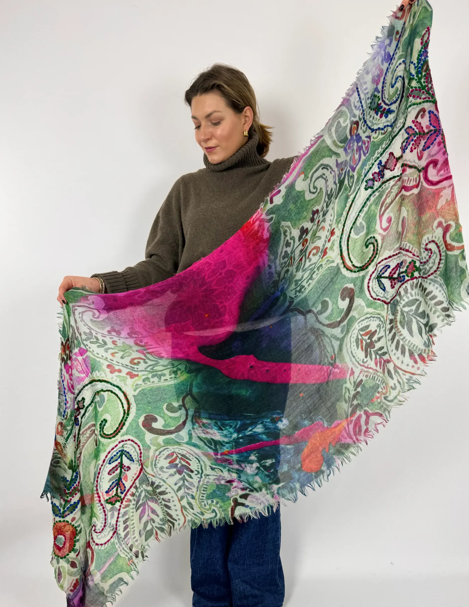 Jo Edwards Bella Embroidered Scarf