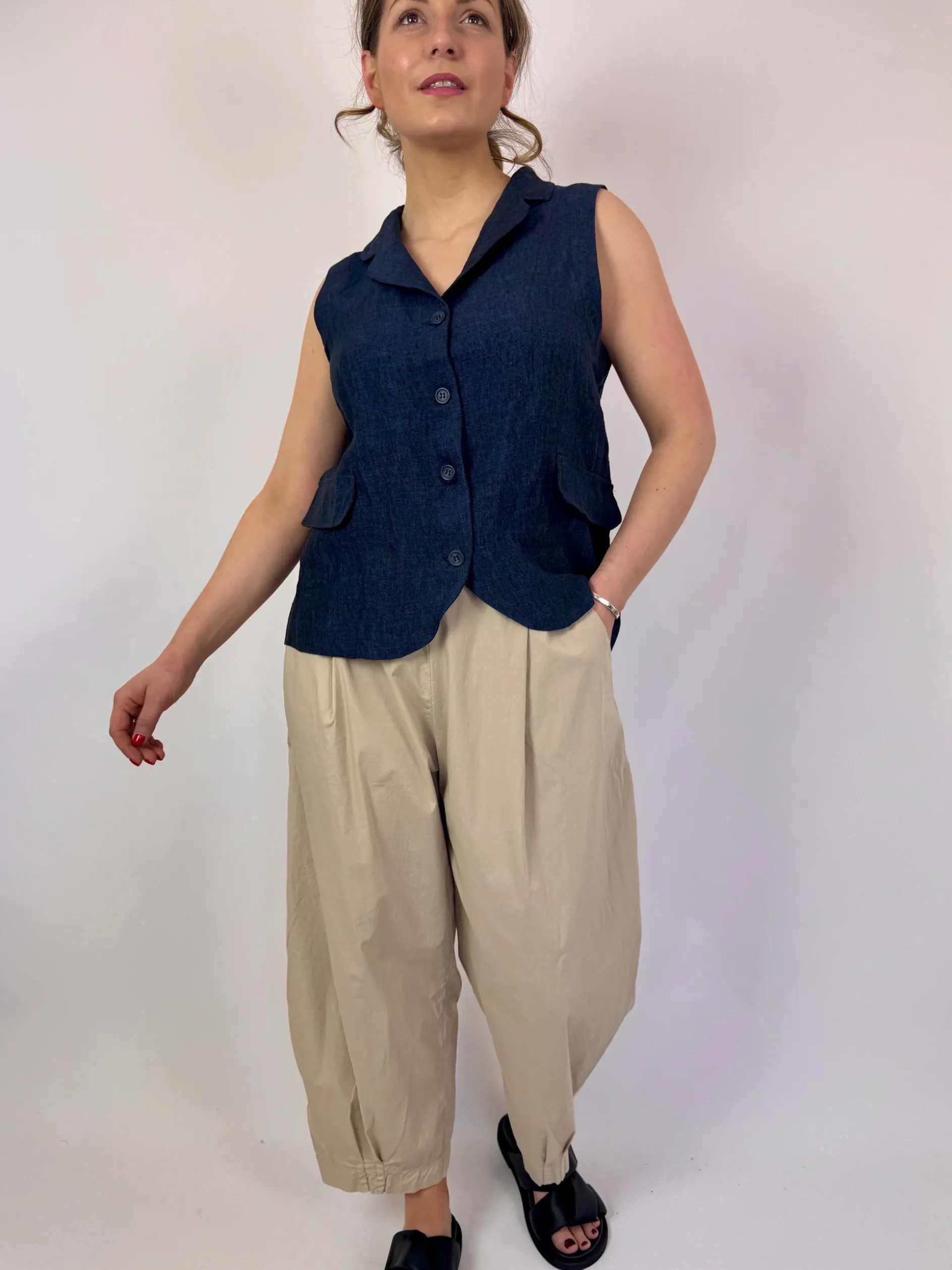 Mama b Kimchi Waistcoat Blue