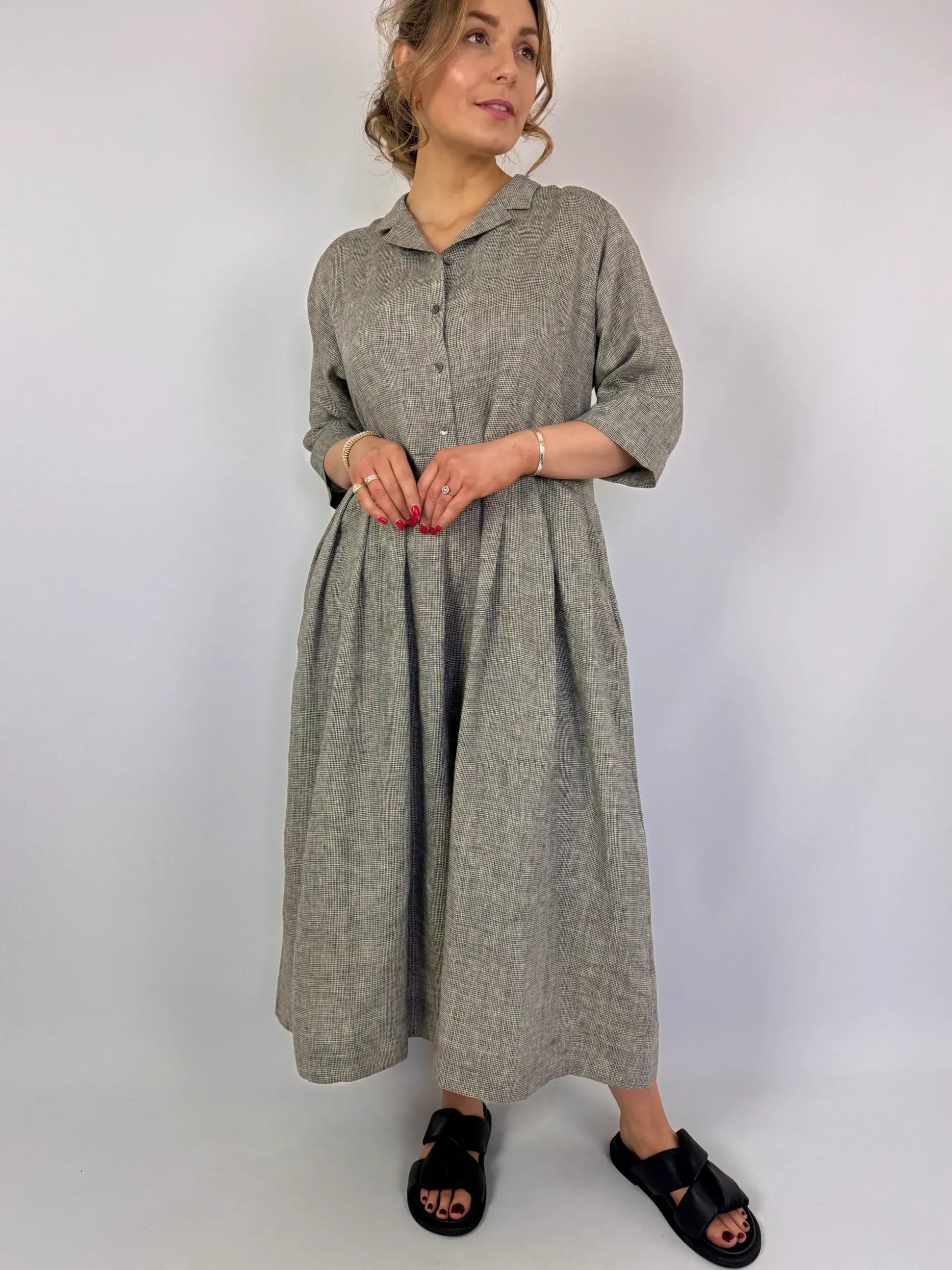 Muku C1358 Dress Grey Gingham