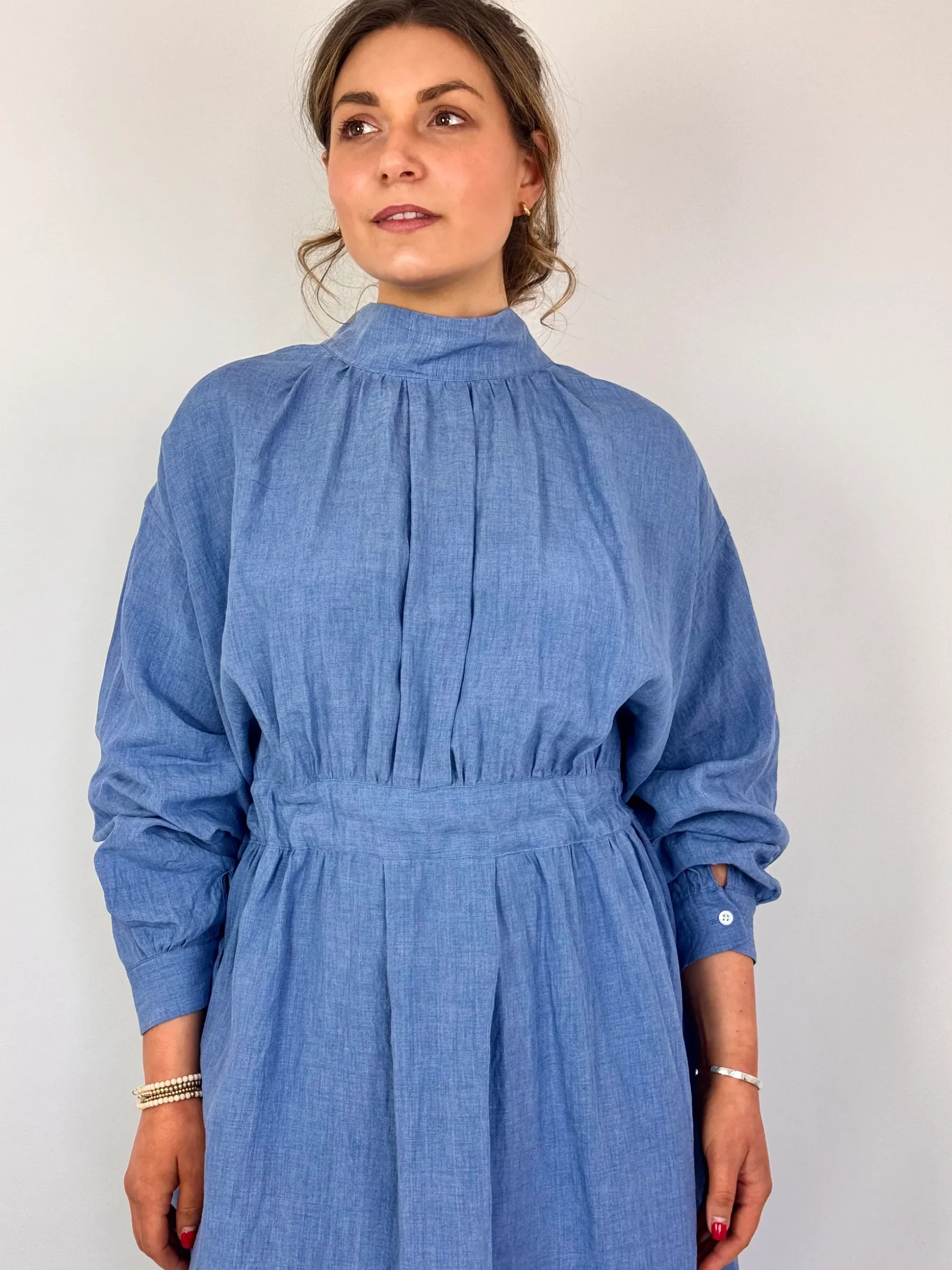 Toujours Work Smock Coat Indigo Blue
